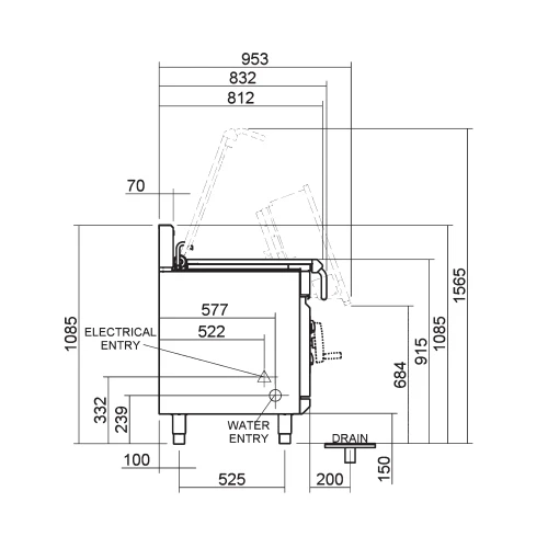 Blue Seal Manual Tilt Bratt Pan E580-12 120 Ltr Stainless Steel 5 Blue Seal Manual Tilt Bratt Pan E580-12 120 Ltr Stainless Steel - Image 3