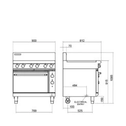 Blue Seal Electric Cooktop Oven Range E506D Stainless Steel 5 Blue Seal Electric Cooktop Oven Range E506D Stainless Steel -Kitchen Appliances Store BSOE0506 21