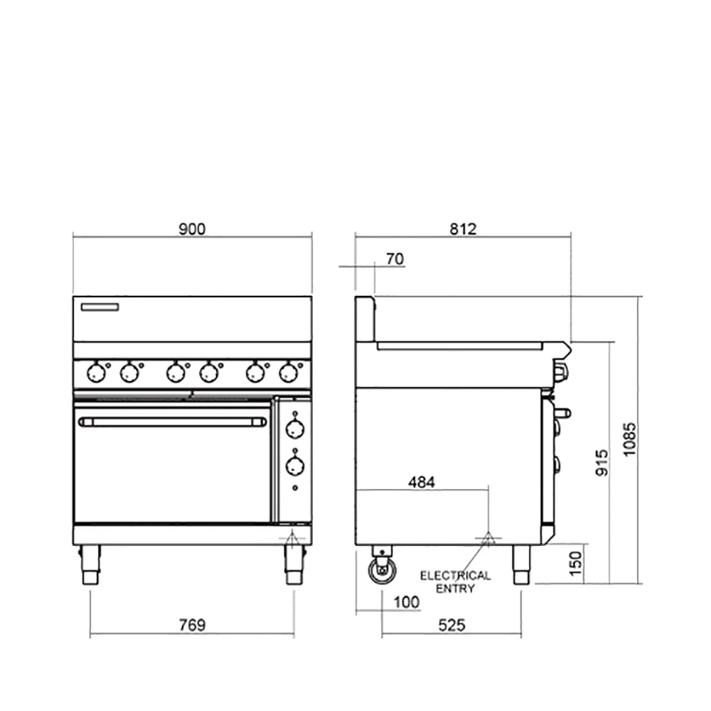 Blue Seal Electric Cooktop Oven Range E506D Stainless Steel 4 Blue Seal Electric Cooktop Oven Range E506D Stainless Steel - Image 2