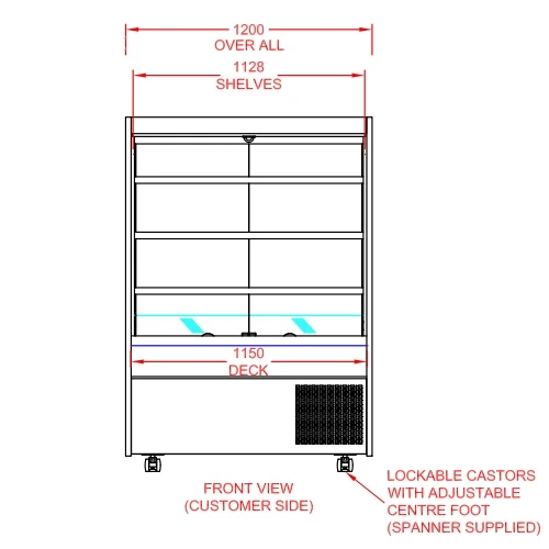 CED Chilled 1200 Slimline Multi Deck & Night Blind 3 Tier MM1200SHT 1200mm Wide Stainless Steel 5 CED Chilled 1200 Slimline Multi Deck & Night Blind 3 Tier MM1200SHT 1200mm Wide Stainless Steel - Image 3
