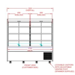 CED Chilled 1800 Slimline Multi Deck & Roller Shutter 4 Tier MM1800LRHT 1800mm Wide Stainless Steel -Kitchen Appliances Store CDMD0018 3