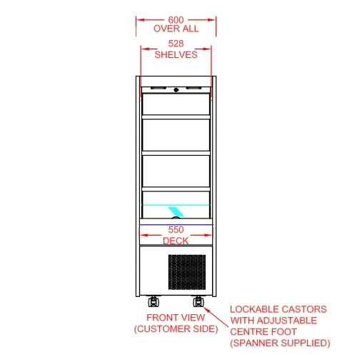 CED Chilled 600 Slimline Multi Deck & Roller Shutter MM600SRHT 600mm Wide Stainless Steel 5 CED Chilled 600 Slimline Multi Deck & Roller Shutter MM600SRHT 600mm Wide Stainless Steel - Image 3