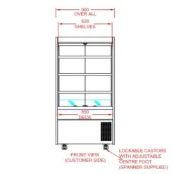 CED Chilled 900 Slimline Multi Deck & Roller Shutter MM900SRHT 900mm Wide Stainless Steel 7 CED Chilled 900 Slimline Multi Deck & Roller Shutter MM900SRHT 900mm Wide Stainless Steel -Kitchen Appliances Store CDMD0900 3