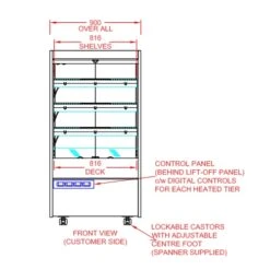 CED Heated 900 Slimline Multi Deck & Night Blind MMH9005 900mm Wide Stainless Steel 8 CED Heated 900 Slimline Multi Deck & Night Blind MMH9005 900mm Wide Stainless Steel -Kitchen Appliances Store CDMDH900 3