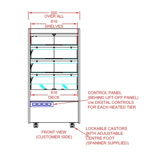 CED Heated 900 Slimline Multi Deck & Night Blind MMH9005 900mm Wide Stainless Steel 5 CED Heated 900 Slimline Multi Deck & Night Blind MMH9005 900mm Wide Stainless Steel - Image 3
