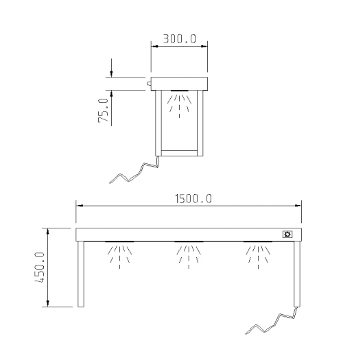 CED Heavy Duty Single Heated Gantry 1500mm (W) Stainless Steel 4 CED Heavy Duty Single Heated Gantry 1500mm (W) Stainless Steel - Image 2