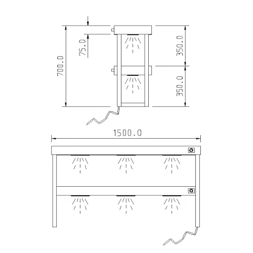CED Heavy Duty Double Heated Gantry 1500mm (W) Stainless Steel 4 CED Heavy Duty Double Heated Gantry 1500mm (W) Stainless Steel - Image 2