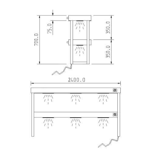 CED Heavy Duty Double Heated Gantry 2400mm (W) Stainless Steel 4 CED Heavy Duty Double Heated Gantry 2400mm (W) Stainless Steel - Image 2