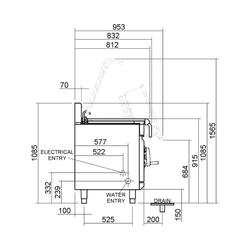 Blue Seal Powered Tilt Electric Bratt Pan E580-8E 80 Ltr Stainless Steel 5 Blue Seal Powered Tilt Electric Bratt Pan E580-8E 80 Ltr Stainless Steel - Image 3
