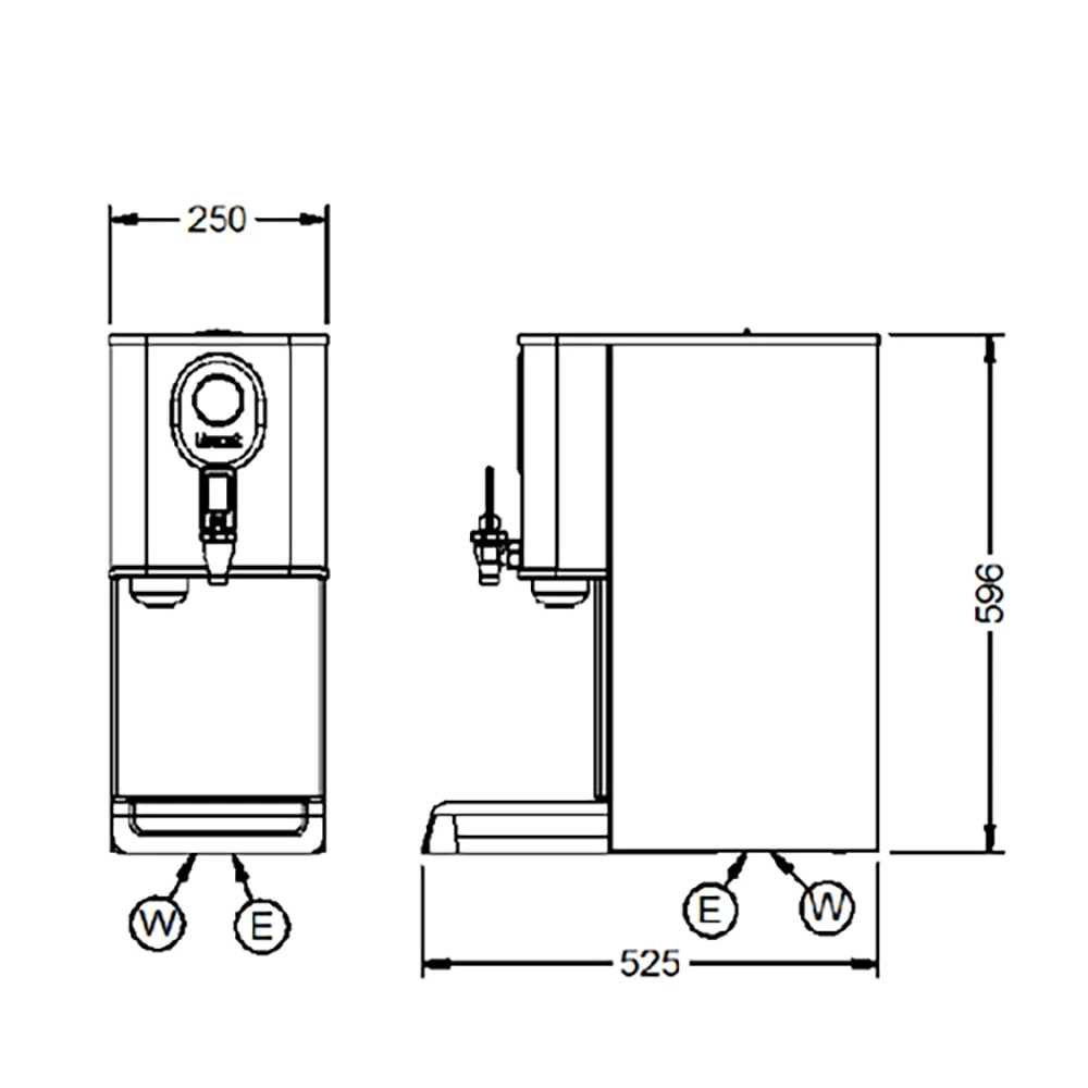FilterFlow By Lincat Automatic Water Boiler EB3FX 31Ltr Per Hour/11Ltr Rapid Draw Stainless Steel 4 FilterFlow By Lincat Automatic Water Boiler EB3FX 31Ltr Per Hour/11Ltr Rapid Draw Stainless Steel - Image 2