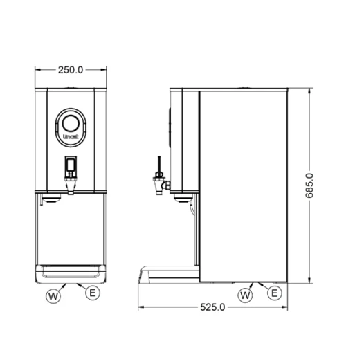 FilterFlow By Lincat Automatic Water Boiler EB6FX 60Ltr Per Hour/18Ltr Rapid Draw Stainless Steel 4 FilterFlow By Lincat Automatic Water Boiler EB6FX 60Ltr Per Hour/18Ltr Rapid Draw Stainless Steel - Image 2