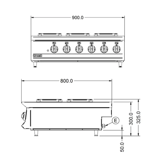 Opus 800 By Lincat 6 Plate Electric Boiling Top OE8011 Stainless Steel 4 Opus 800 By Lincat 6 Plate Electric Boiling Top OE8011 Stainless Steel - Image 2
