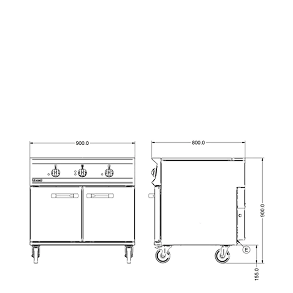 Opus 800 By Lincat Opus Electric Oven Range Solid Top OE8015 Stainless Steel 4 Opus 800 By Lincat Opus Electric Oven Range Solid Top OE8015 Stainless Steel - Image 2