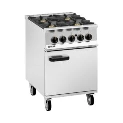 Opus 800 By Lincat 4 Burner Gas Range Oven OG8001 Right Hin Stainless Steel & Black