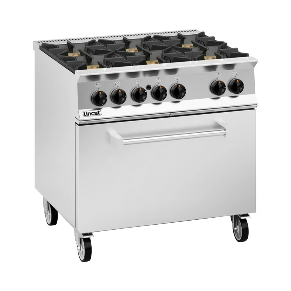 Opus 800 By Lincat OG8002DD 6 Burner Gas Range Oven Stainless Steel & Black 3 Opus 800 By Lincat OG8002DD 6 Burner Gas Range Oven Stainless Steel & Black