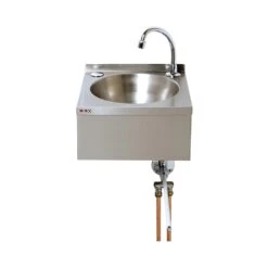 Mechline Basix Hand Wash Basin WS2-KVS Knee And Swivel Tap Stainless Steel