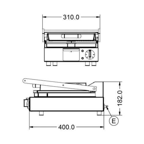 Lynx 400 By Lincat Lynx 400 Single Panini Grill Smooth And Ribbed Plates LRG Stainless Steel 4 Lynx 400 By Lincat Lynx 400 Single Panini Grill Smooth And Ribbed Plates LRG Stainless Steel - Image 2