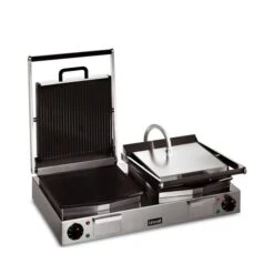 Lynx 400 By Lincat LRG2 Double Panini Grill Smooth And Ribbed Plates LRG2 Stainless Steel