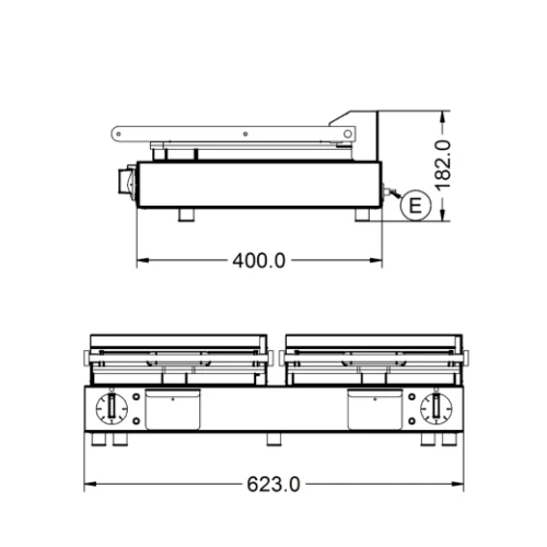 Lynx 400 By Lincat Lynx 400 Double Panini Grill Ribbed Plates LPG2 Stainless Steel 4 Lynx 400 By Lincat Lynx 400 Double Panini Grill Ribbed Plates LPG2 Stainless Steel - Image 2