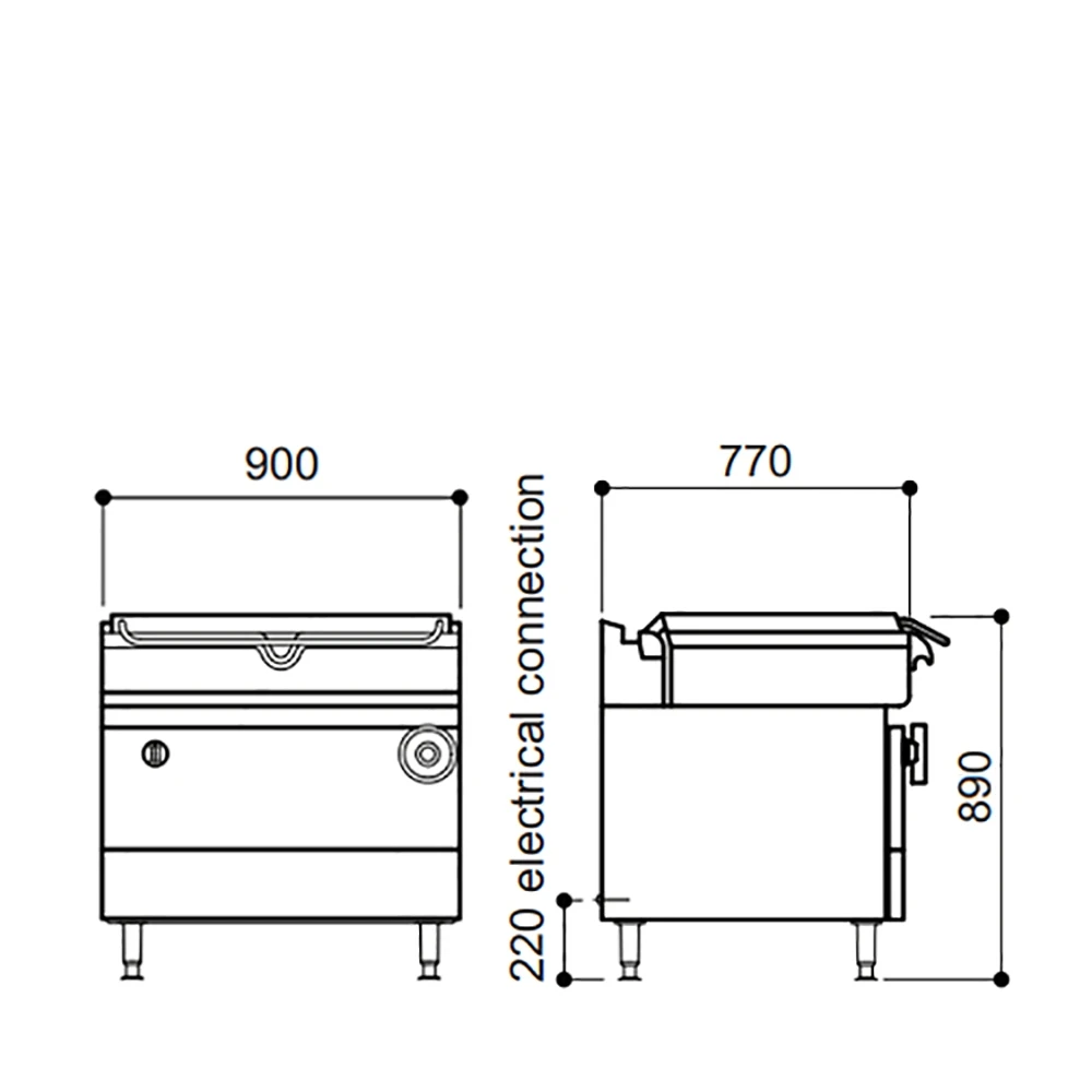 Falcon Chieftain Electric Manual Bratt Pan E2994 60Ltr Water / 21Ltr Oil Stainless Steel Finish 4 Falcon Chieftain Electric Manual Bratt Pan E2994 60Ltr Water / 21Ltr Oil Stainless Steel Finish - Image 2