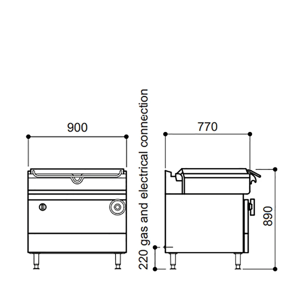 Falcon Chieftan Gas Manual Tilt Bratt Pan G2994 60Ltr Water / 21Ltr Oil Stainless Steel Finish 4 Falcon Chieftan Gas Manual Tilt Bratt Pan G2994 60Ltr Water / 21Ltr Oil Stainless Steel Finish - Image 2