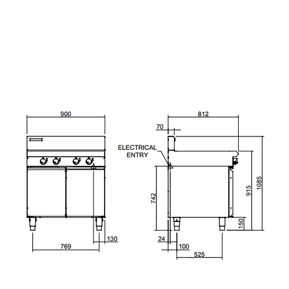 Blue Seal Induction Cooktop 4 Zone IN514-CB Stainless Steel 4 Blue Seal Induction Cooktop 4 Zone IN514-CB Stainless Steel - Image 2