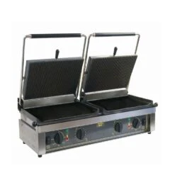 Roller Grill Double Panini Grill Flat Base/RibbTop D'PANINI DL Stainless Steel