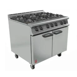 Falcon Dominator 6 Burner Gas Range With Castors G3101 Stainless Steel