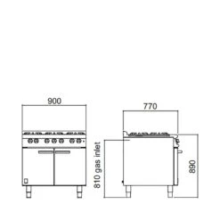 Falcon Dominator 6 Burner Oven On Feet G3101 Stainless Steel 5 Falcon Dominator 6 Burner Oven On Feet G3101 Stainless Steel -Kitchen Appliances Store WRFG2102 21