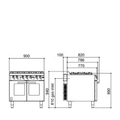 Falcon Dominator 6 Burner Gas Convection OvenRange G3106 Stainless Steel 5 Falcon Dominator 6 Burner Gas Convection OvenRange G3106 Stainless Steel -Kitchen Appliances Store WRFG3106 21