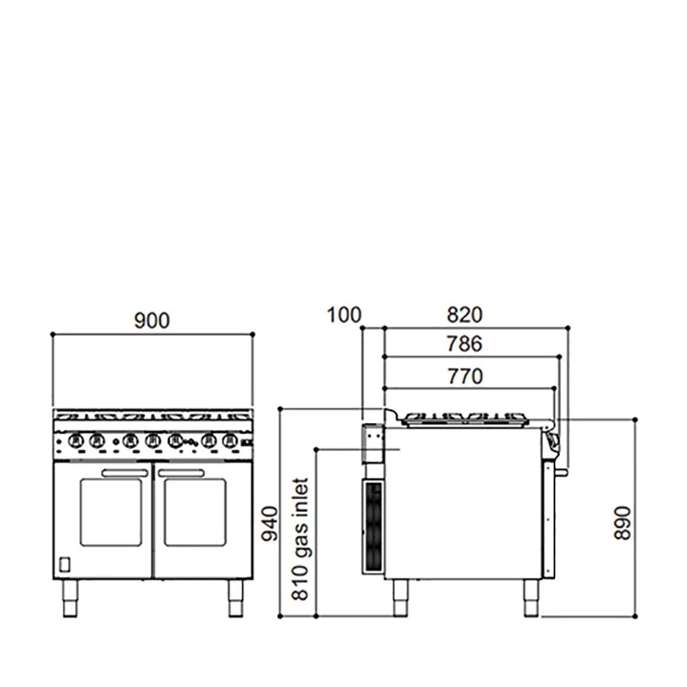 Falcon Dominator 6 Burner Gas Convection OvenRange G3106 Stainless Steel 4 Falcon Dominator 6 Burner Gas Convection OvenRange G3106 Stainless Steel - Image 2