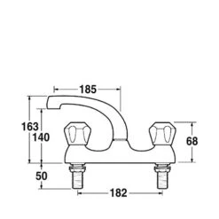 Mechline Pair 1/2'' (12mm) High Mixer Taps Stainless Steel -Kitchen Appliances Store WRIT0051 2