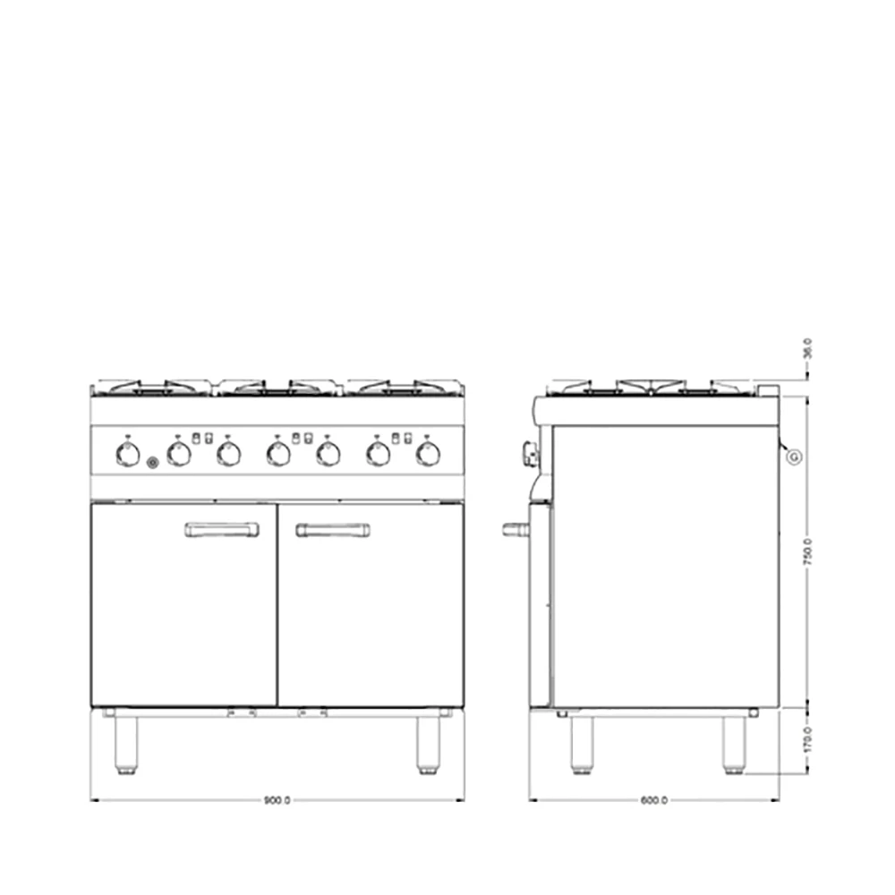 Silverlink By Lincat 6 Burner Gas Range SLR9 Stainless Steel 4 Silverlink By Lincat 6 Burner Gas Range SLR9 Stainless Steel - Image 2
