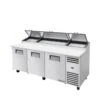 True Refrigerated Pizza Prep Table 12 X 1/3 GN 3 Door 875 Litres Stainless Steel -Kitchen Appliances Store WTPP9300