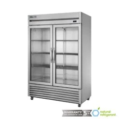 True Double Glass Door Upright Merchandiser T-49G-HC~FGD01 247 KG Stainless Steel