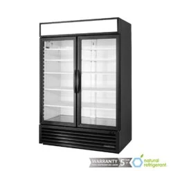 True Double Glass Door Merchandiser Refrigerator GDM-49-HC~TSL01 ALUM 162 Kg Black