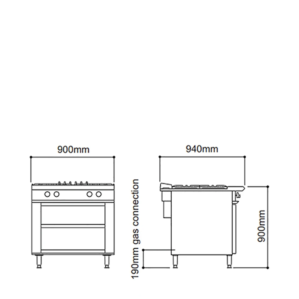 Falcon Chieftain Single Bullseye Boiling Table G1026BX Stainless Steel 4 Falcon Chieftain Single Bullseye Boiling Table G1026BX Stainless Steel - Image 2