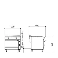 Falcon Chieftain Twin Bullseye Gas Range G1006FX Stainless Steel -Kitchen Appliances Store WWFG1006 21